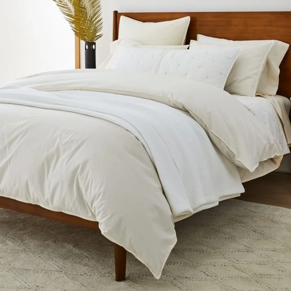 West Elm Ribbed Blanket - Pearl Gray - Full/Queen
